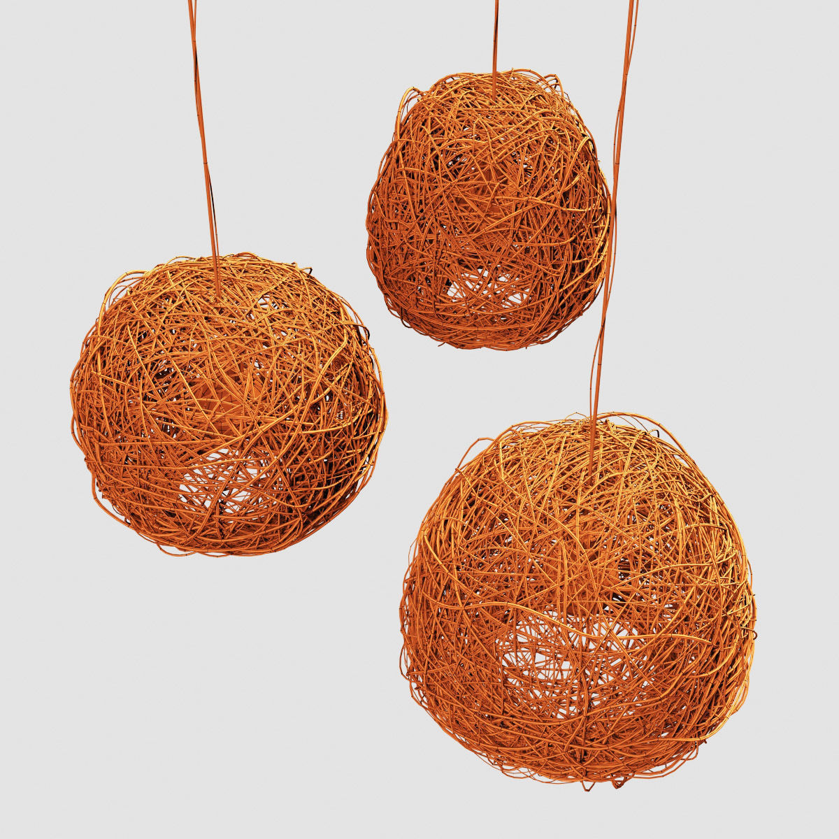 Lamp Rattan sphere hive n1 3D model_18