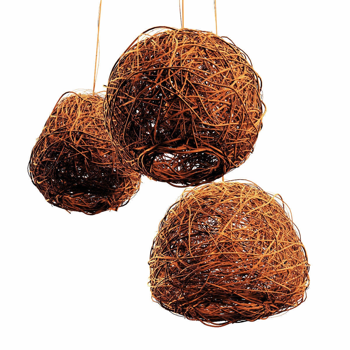 Lamp Rattan sphere hive n1 3D model_12