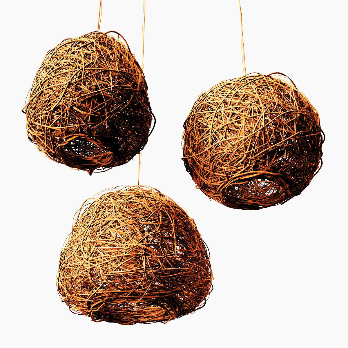 Lamp Rattan sphere hive n1 3D model_11