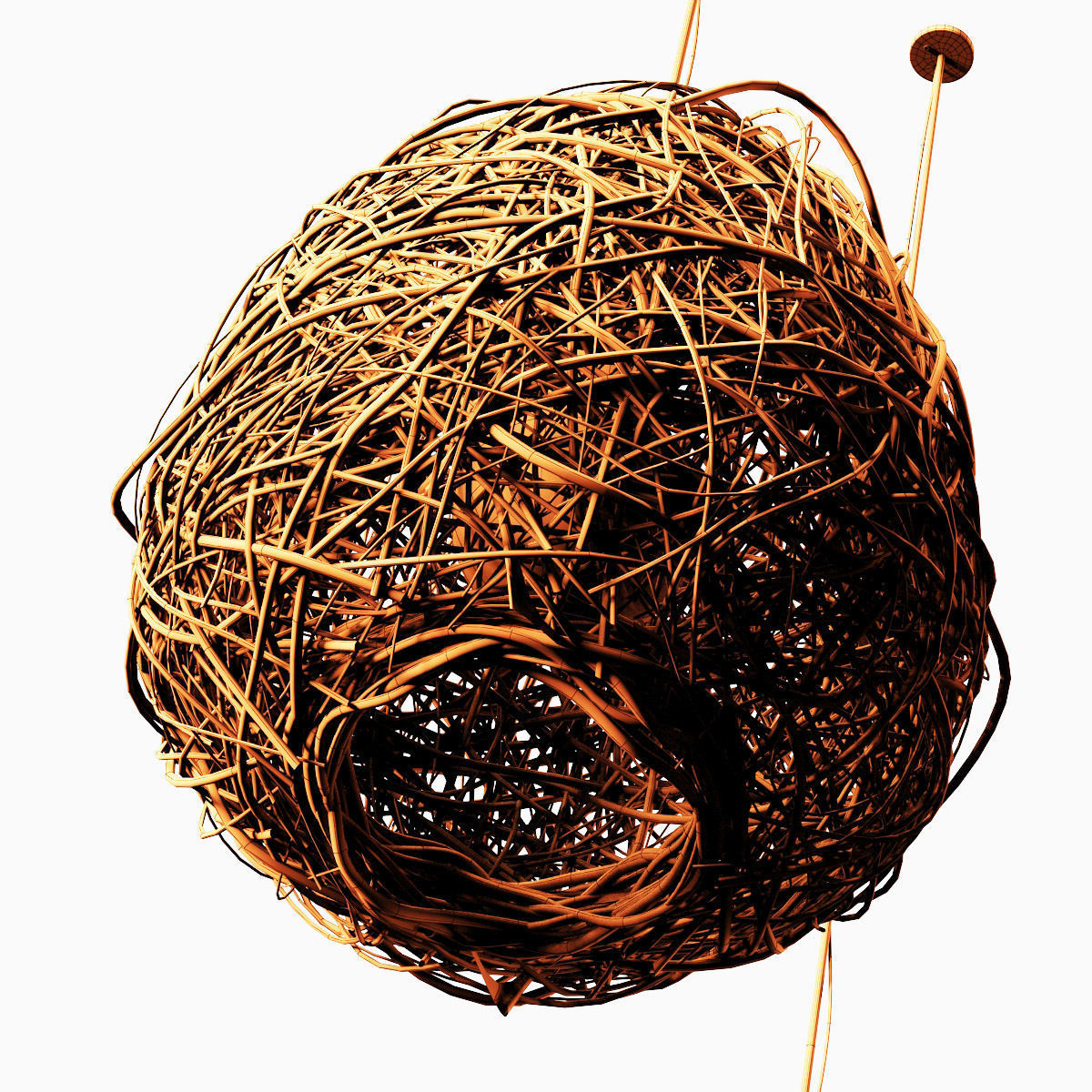 Lamp Rattan sphere hive n1 3D model_15