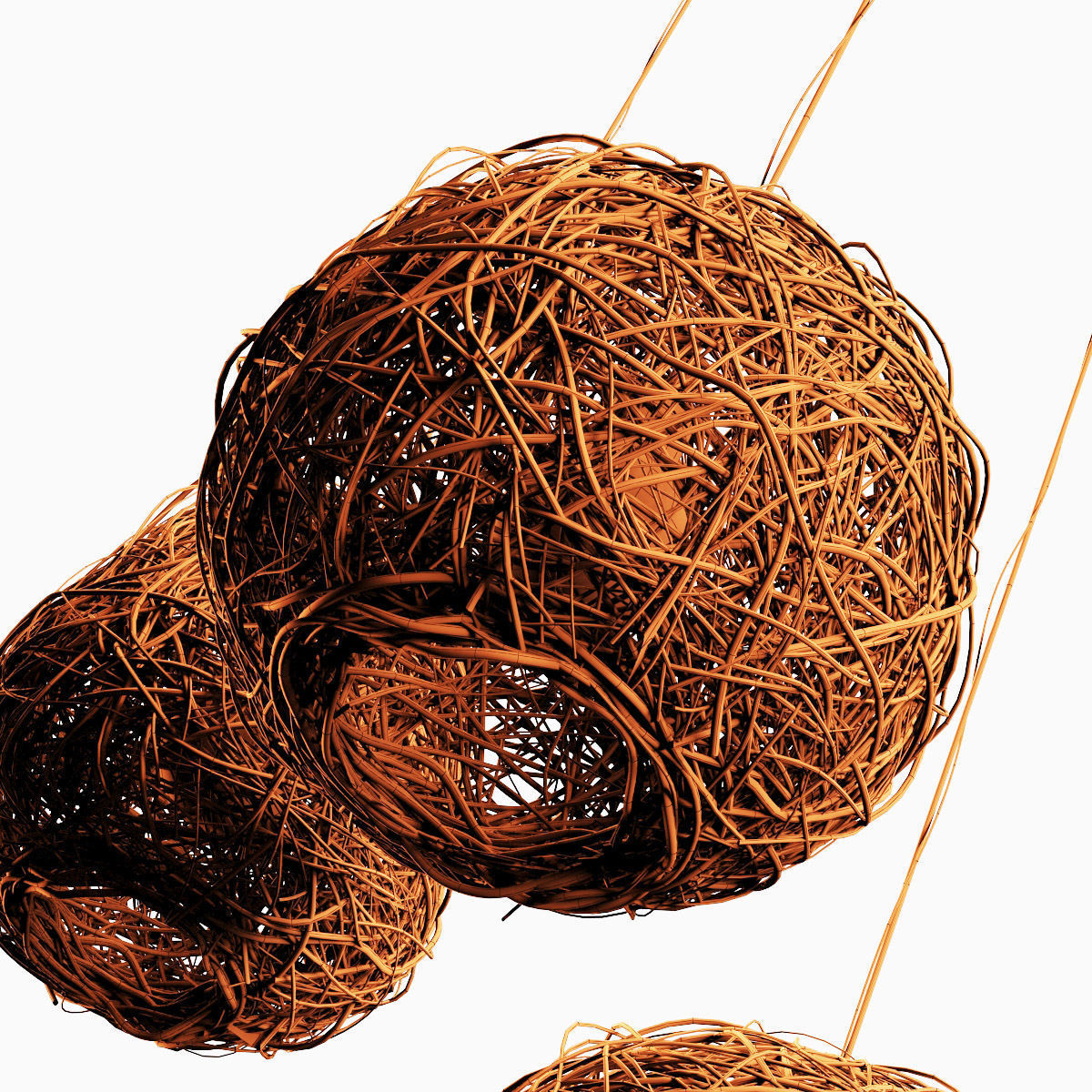 Lamp Rattan sphere hive n1 3D model_16