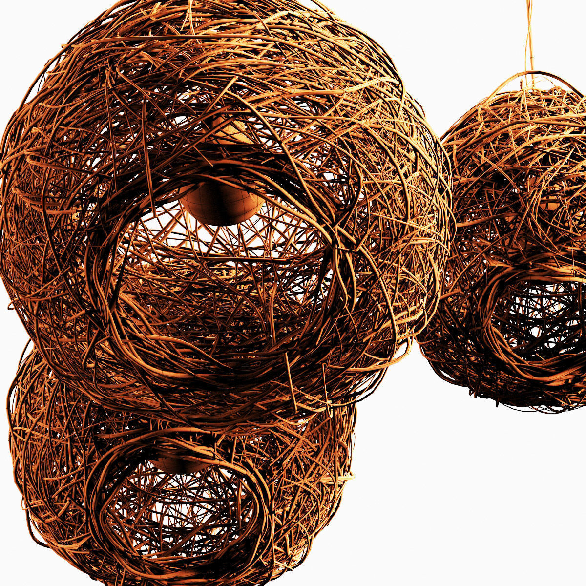 Lamp Rattan sphere hive n1 3D model_20