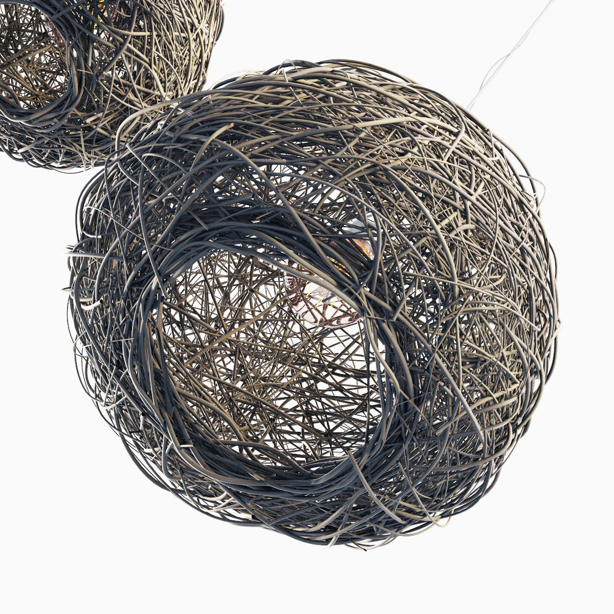 Lamp Rattan sphere hive n1 3D model_3