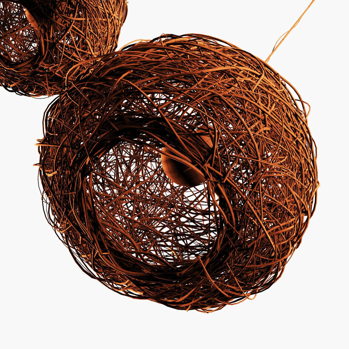 Lamp Rattan sphere hive n1 3D model_17