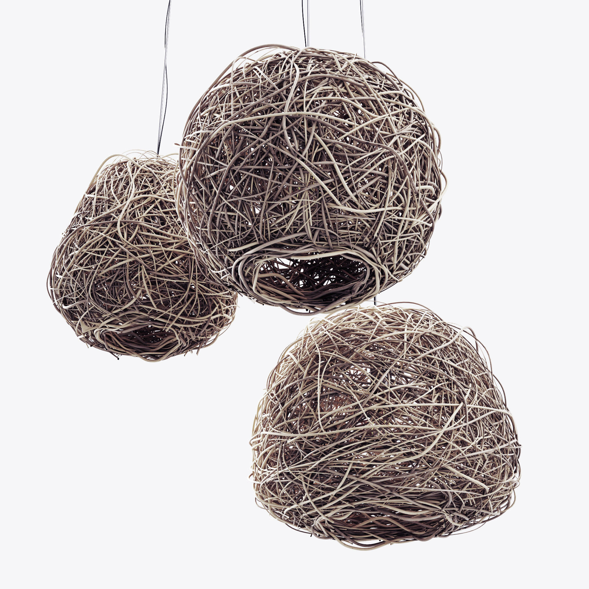 Lamp Rattan sphere hive n1 3D model_6
