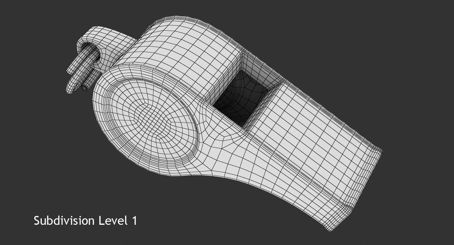 Whistle Low-poly 3D model_10