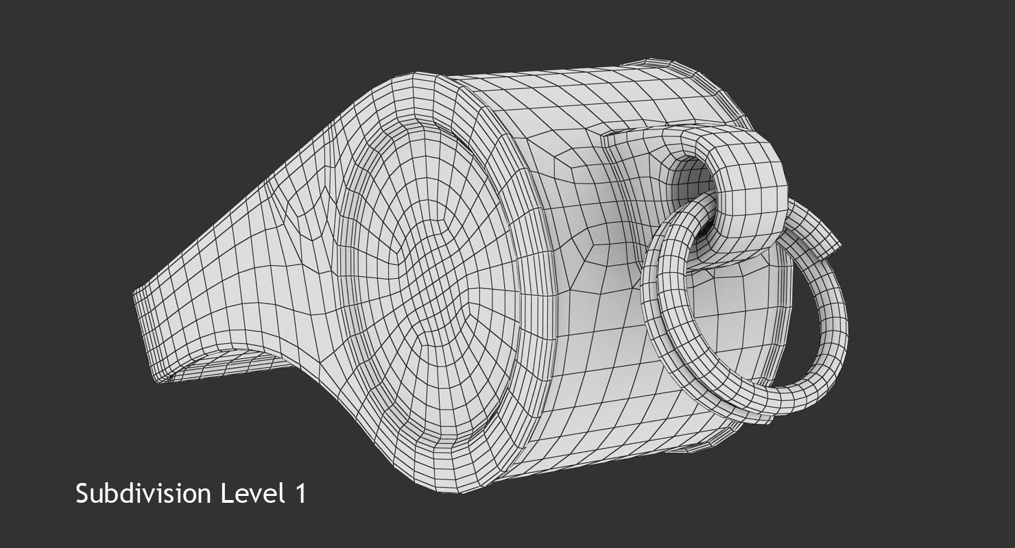 Whistle Low-poly 3D model_14