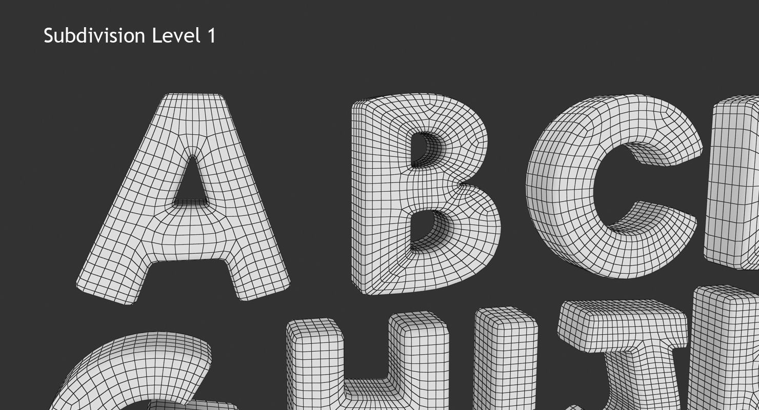 Alphabet - Toon Low-poly 3D model_11