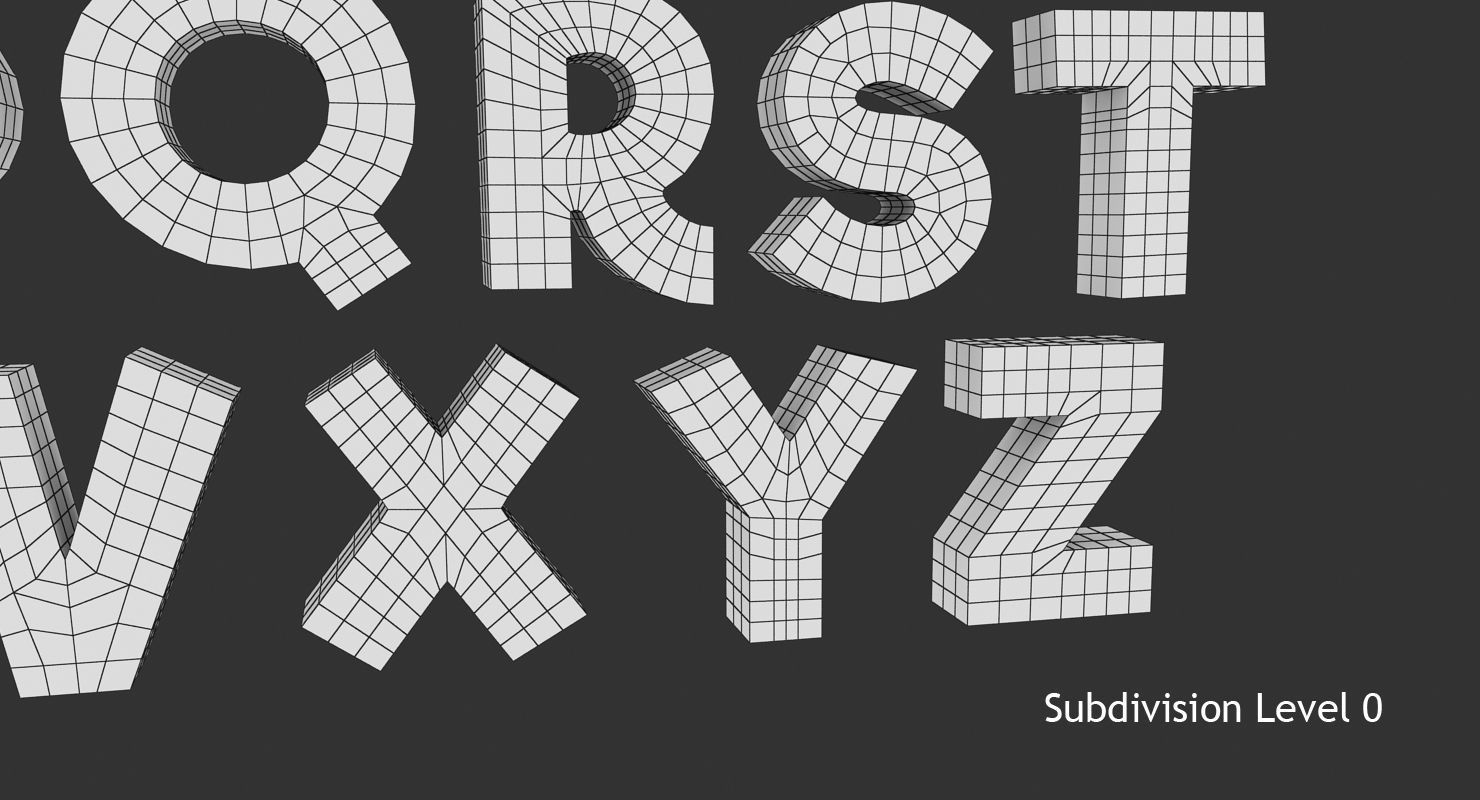 Alphabet - Toon Low-poly 3D model_12