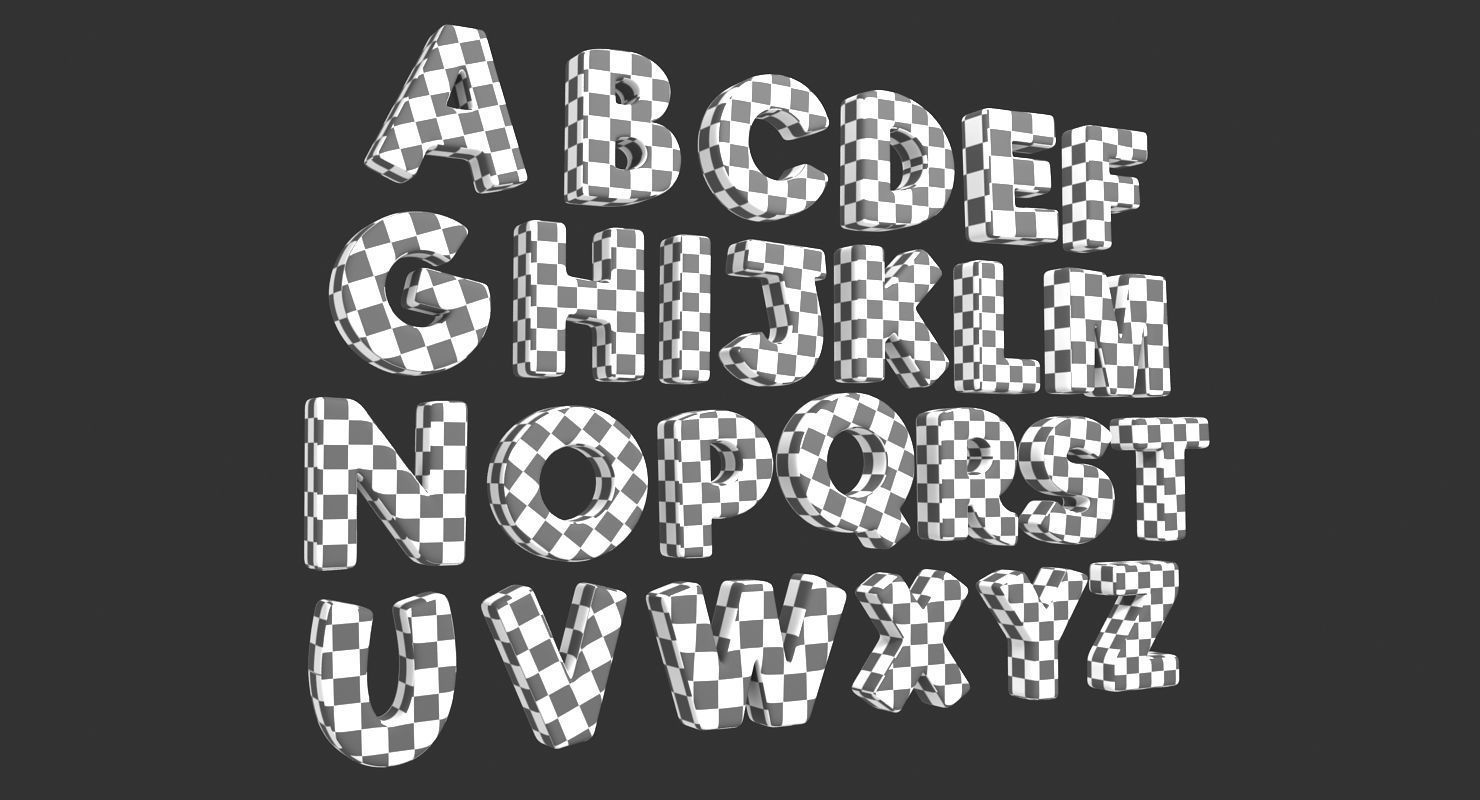 Alphabet - Toon Low-poly 3D model_14