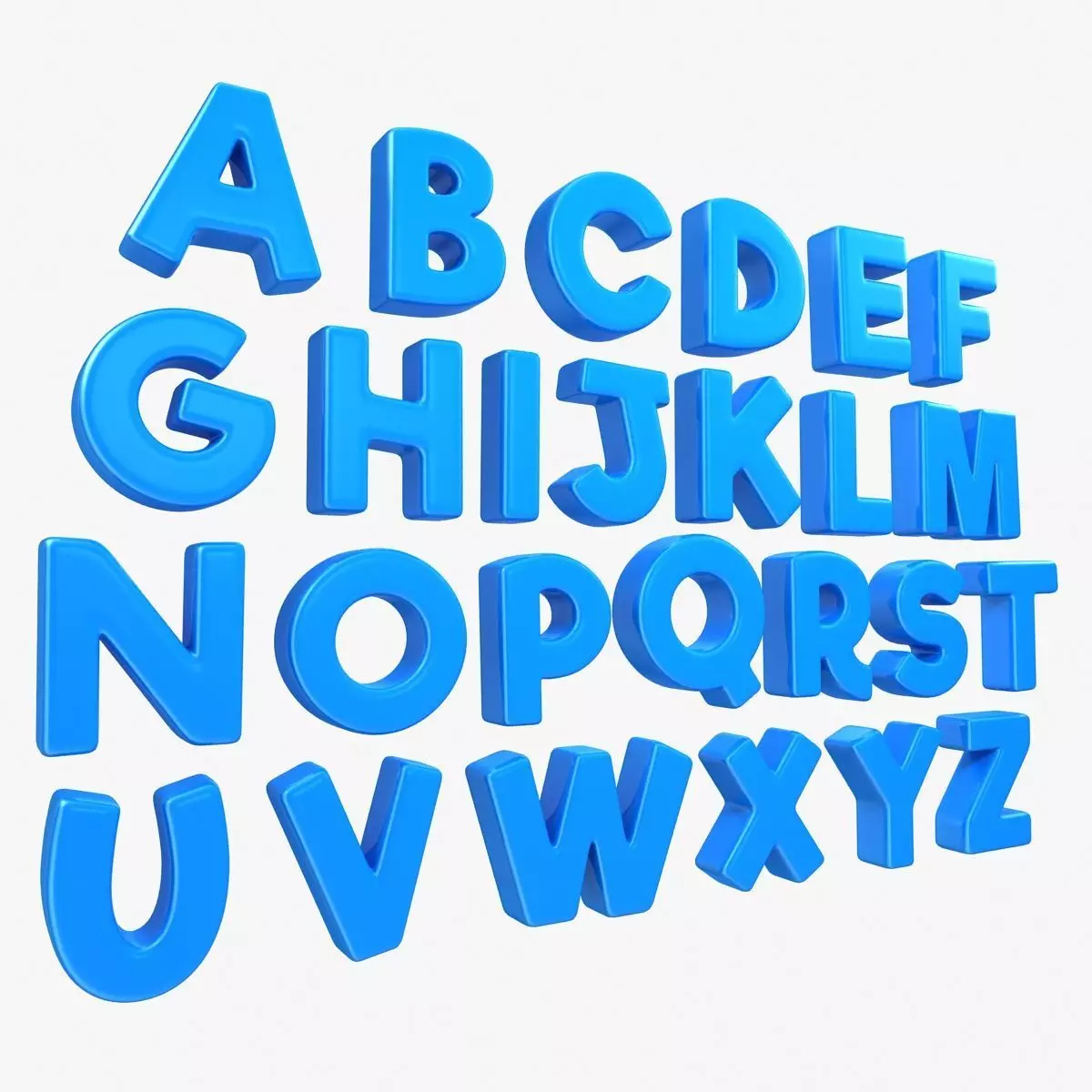 Alphabet - Toon Low-poly 3D model_0