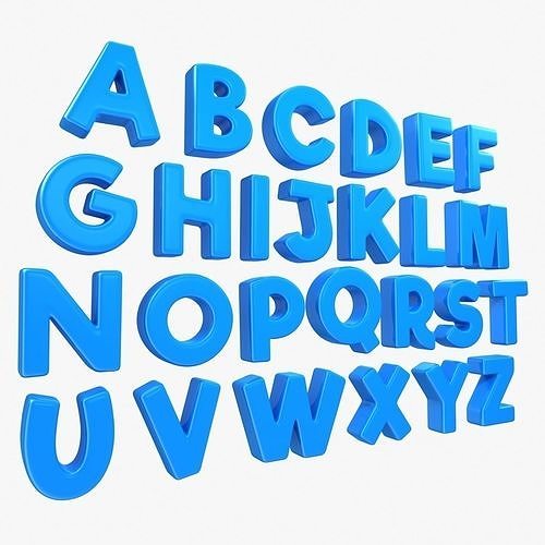 Alphabet - Toon Low-poly 3D model