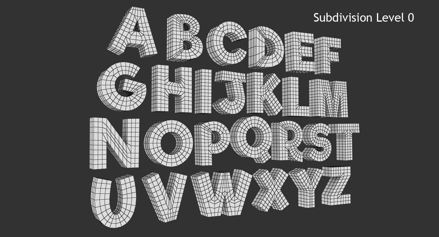 Alphabet - Toon Low-poly 3D model_8