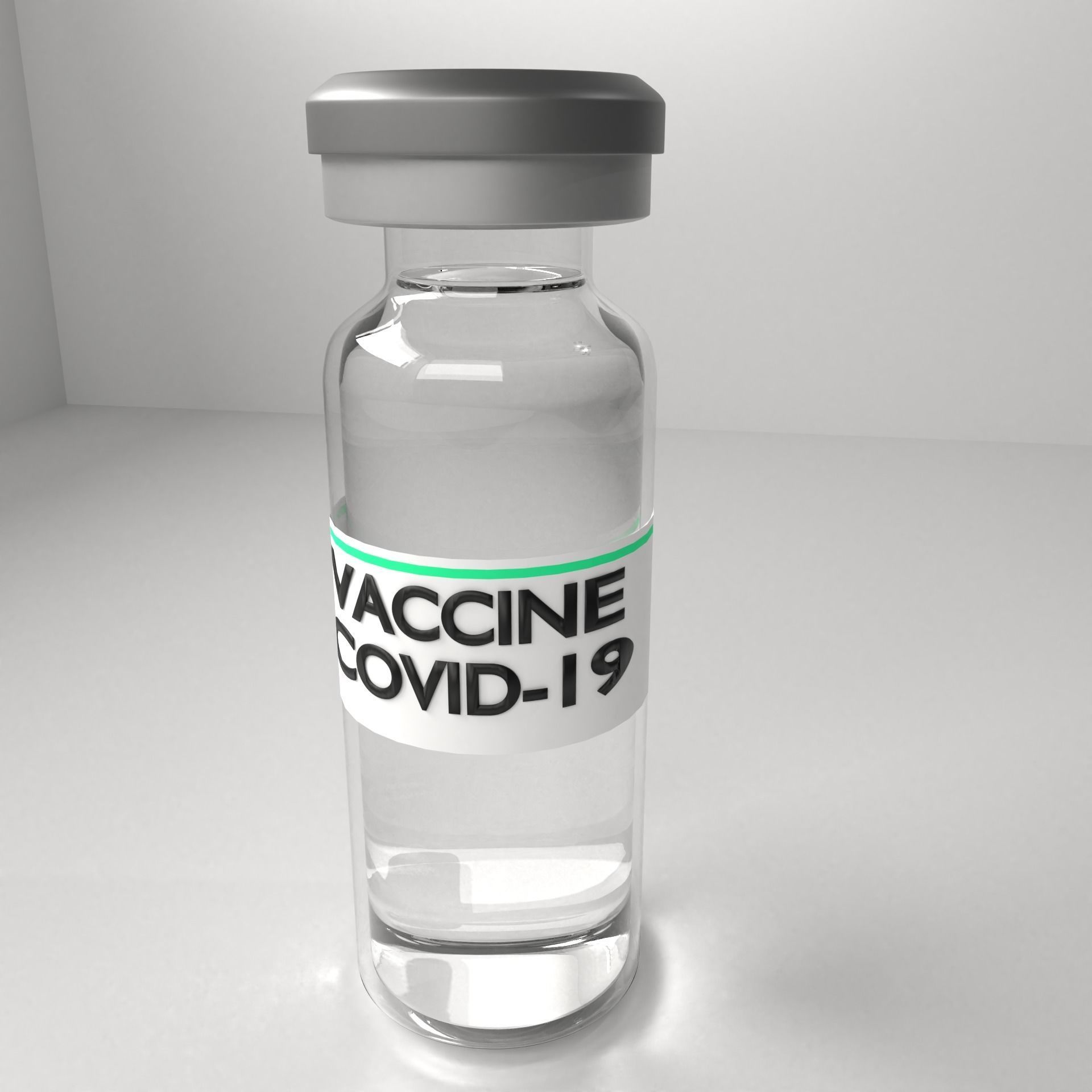Covid-19 Vaccine Bottle with Liquid 3D model_1