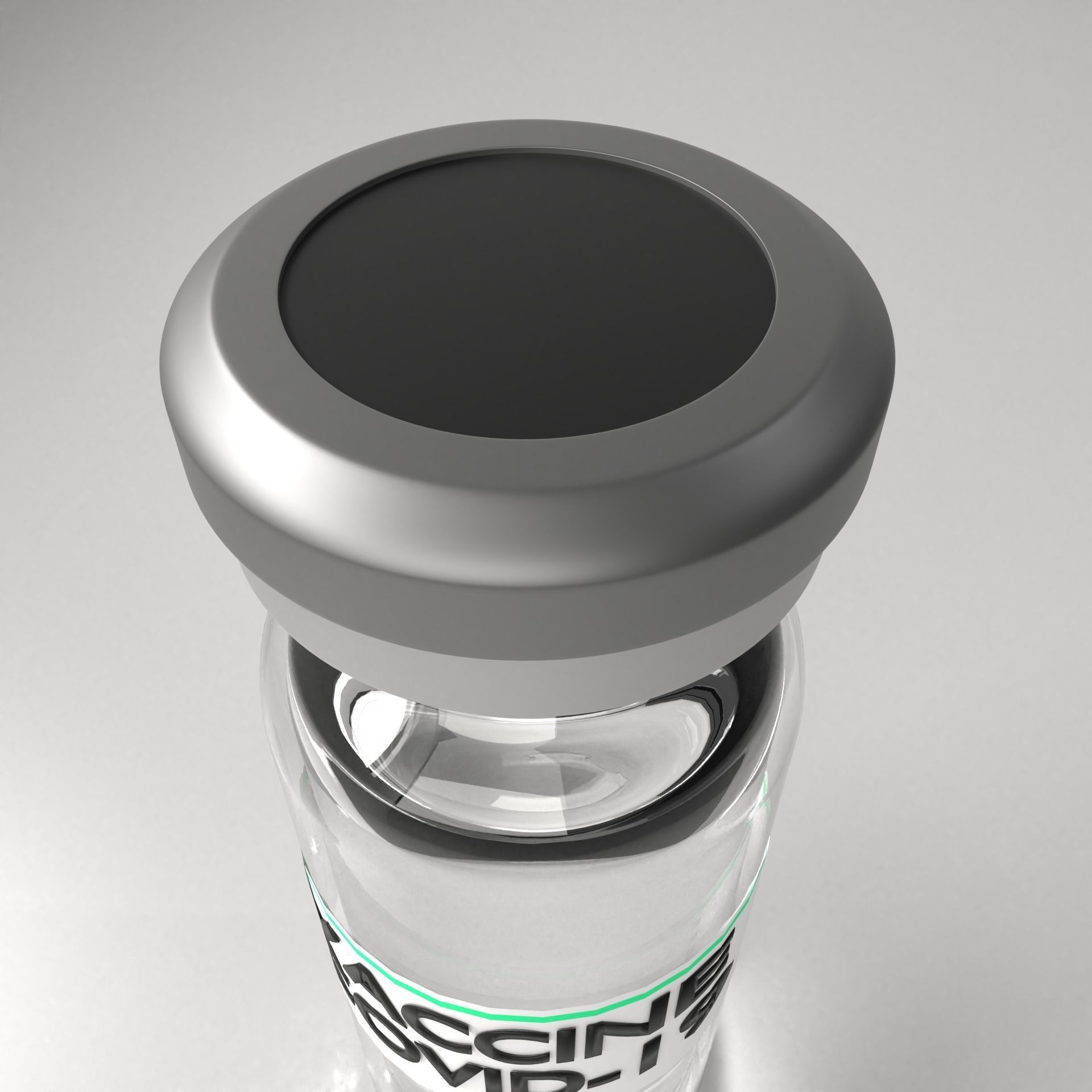 Covid-19 Vaccine Bottle with Liquid 3D model_2