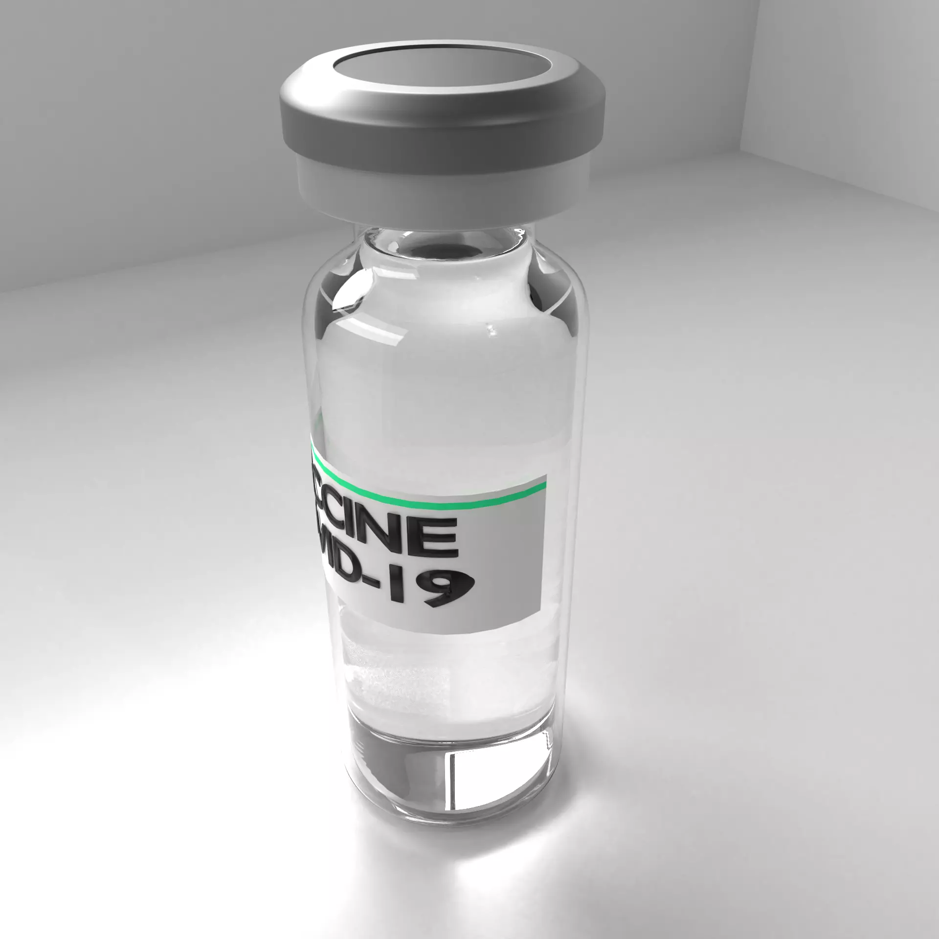 Covid-19 Vaccine Bottle with Liquid 3D model_0