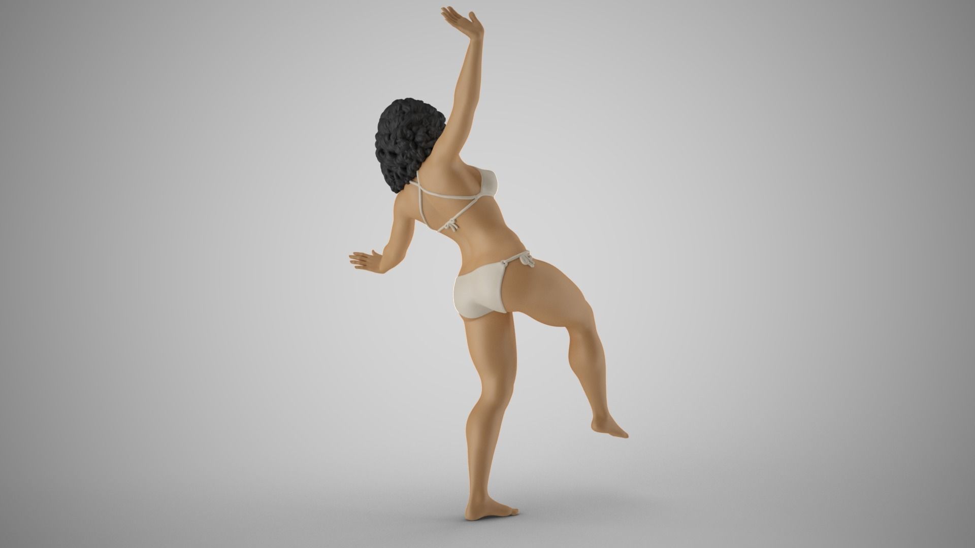 Girl Trying to Keep Balance 3D print model_6