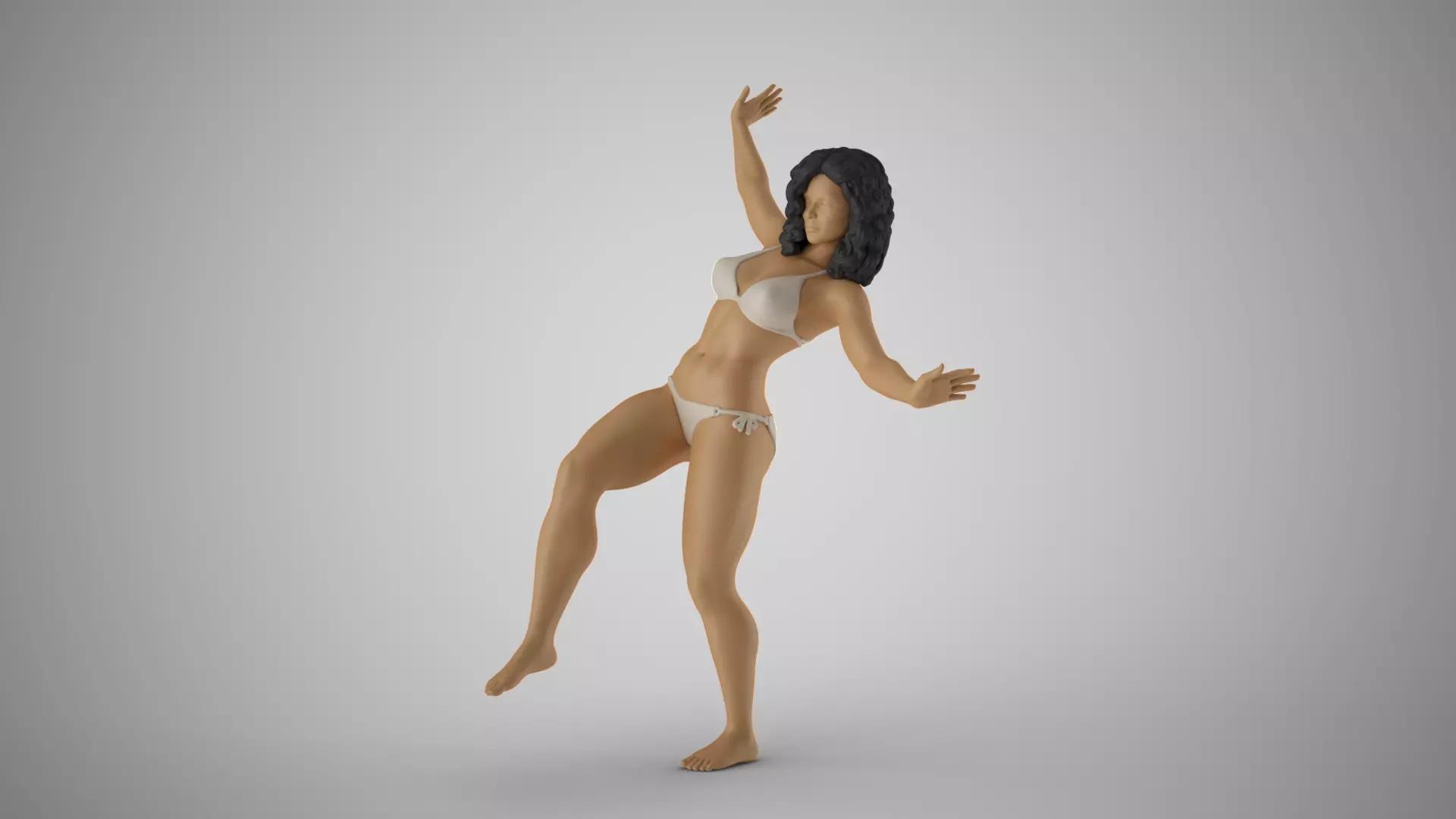 Girl Trying to Keep Balance 3D print model_0