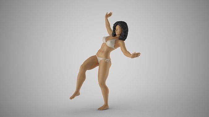 Girl Trying to Keep Balance 3D print model