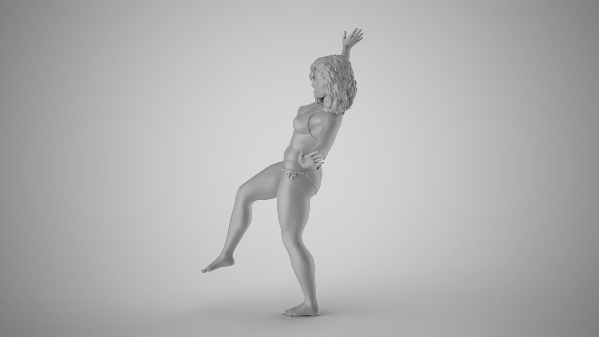 Girl Trying to Keep Balance 3D print model_1