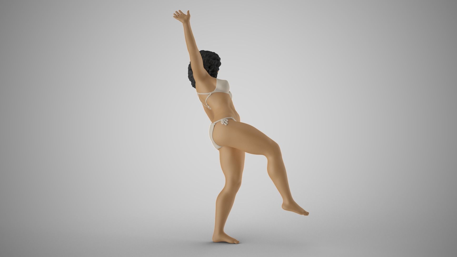 Girl Trying to Keep Balance 3D print model_5