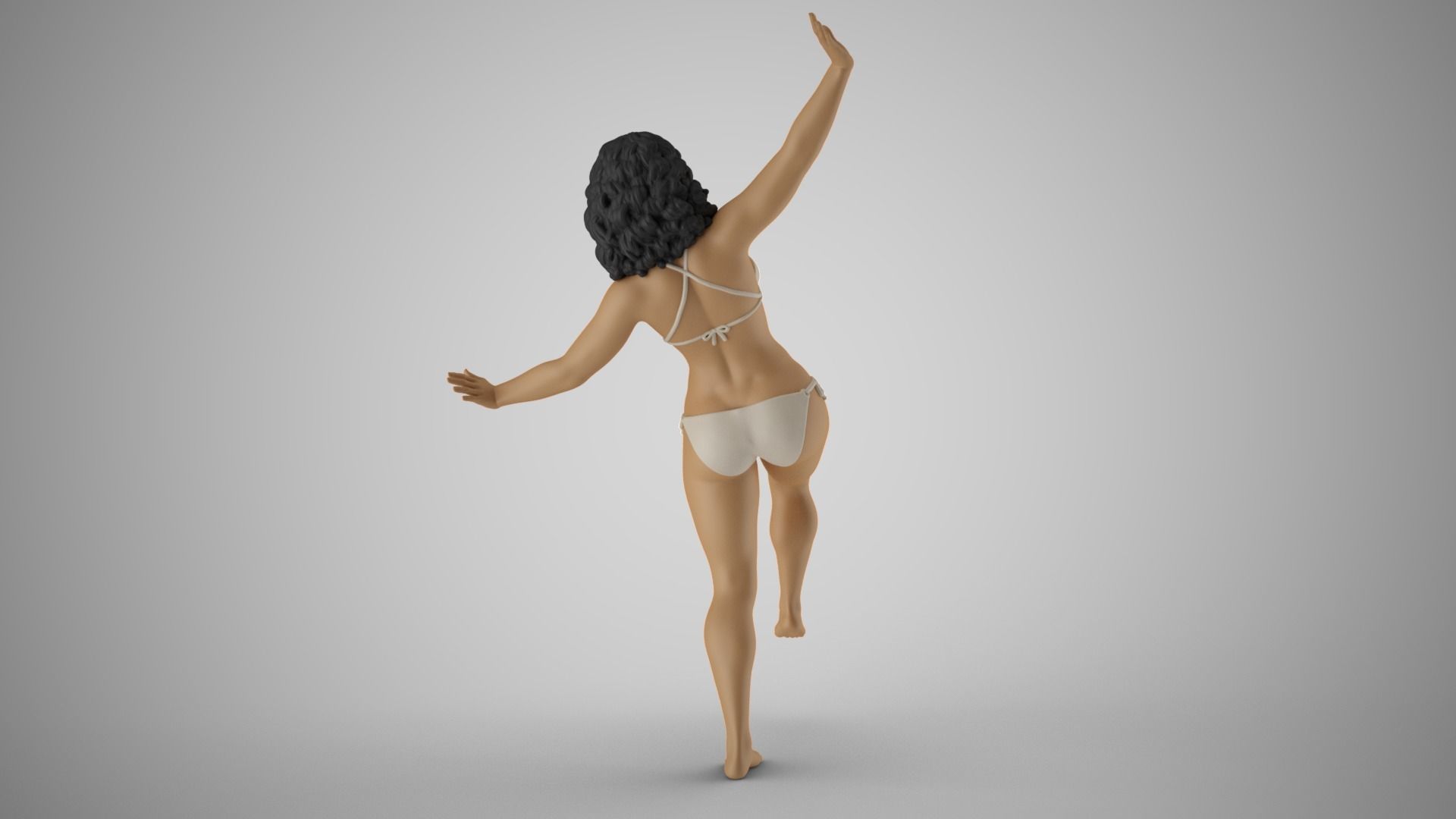 Girl Trying to Keep Balance 3D print model_7
