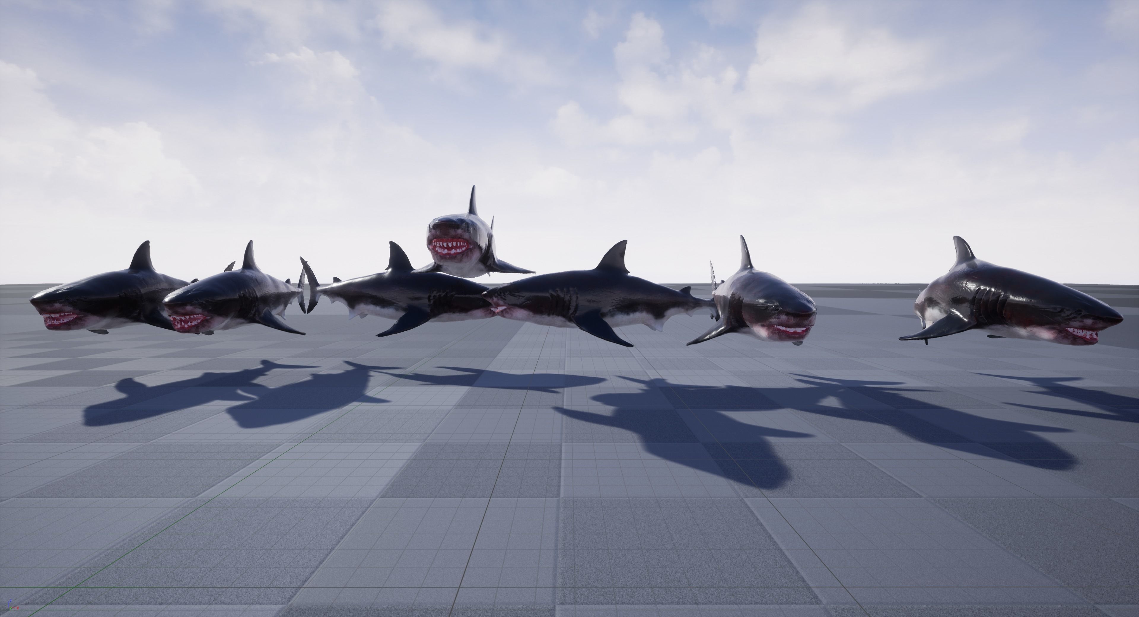 Great White Shark Model  7 animations Pack Low-poly 3D model_25