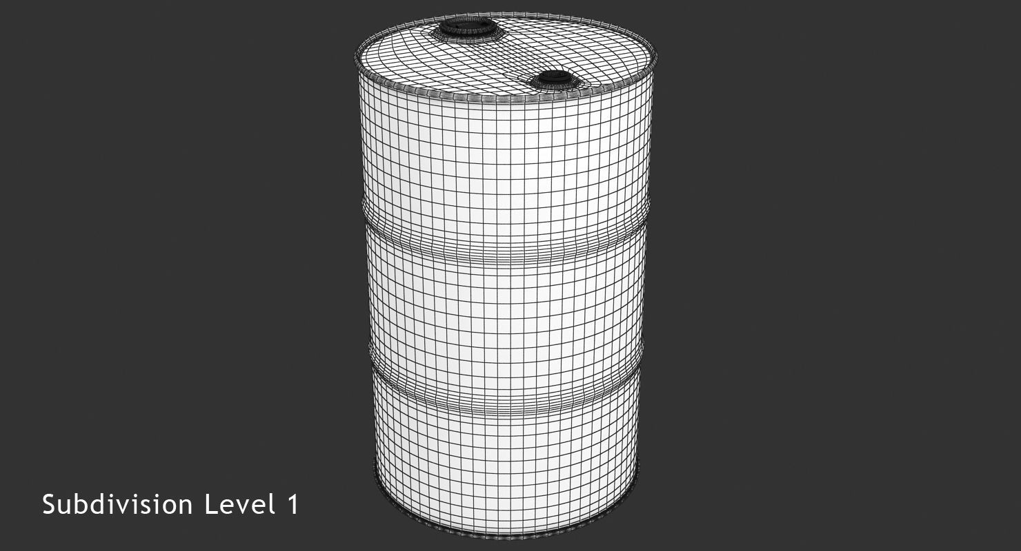 Oil Barrel Low-poly 3D model_10