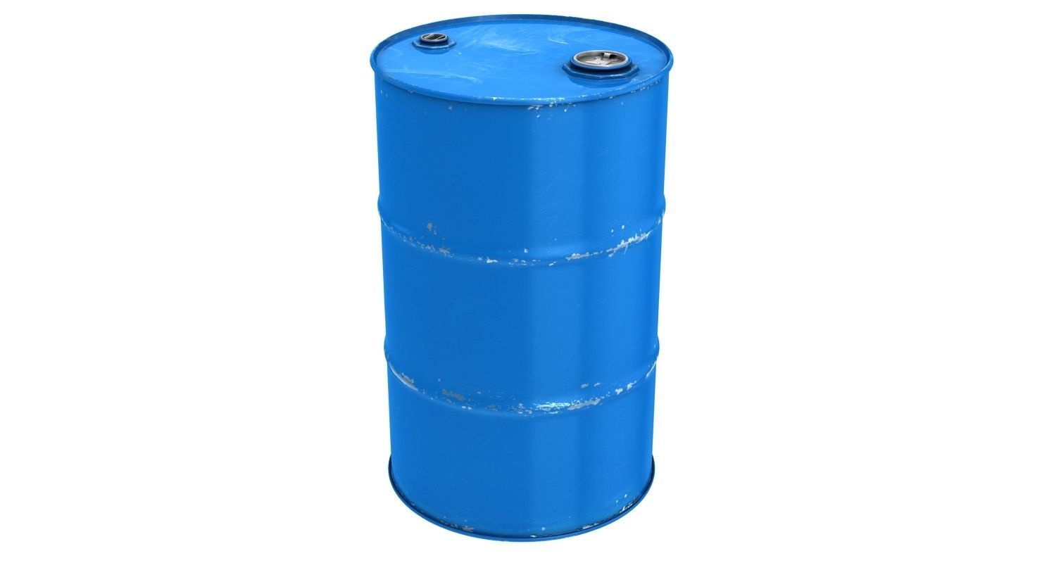 Oil Barrel Low-poly 3D model_4