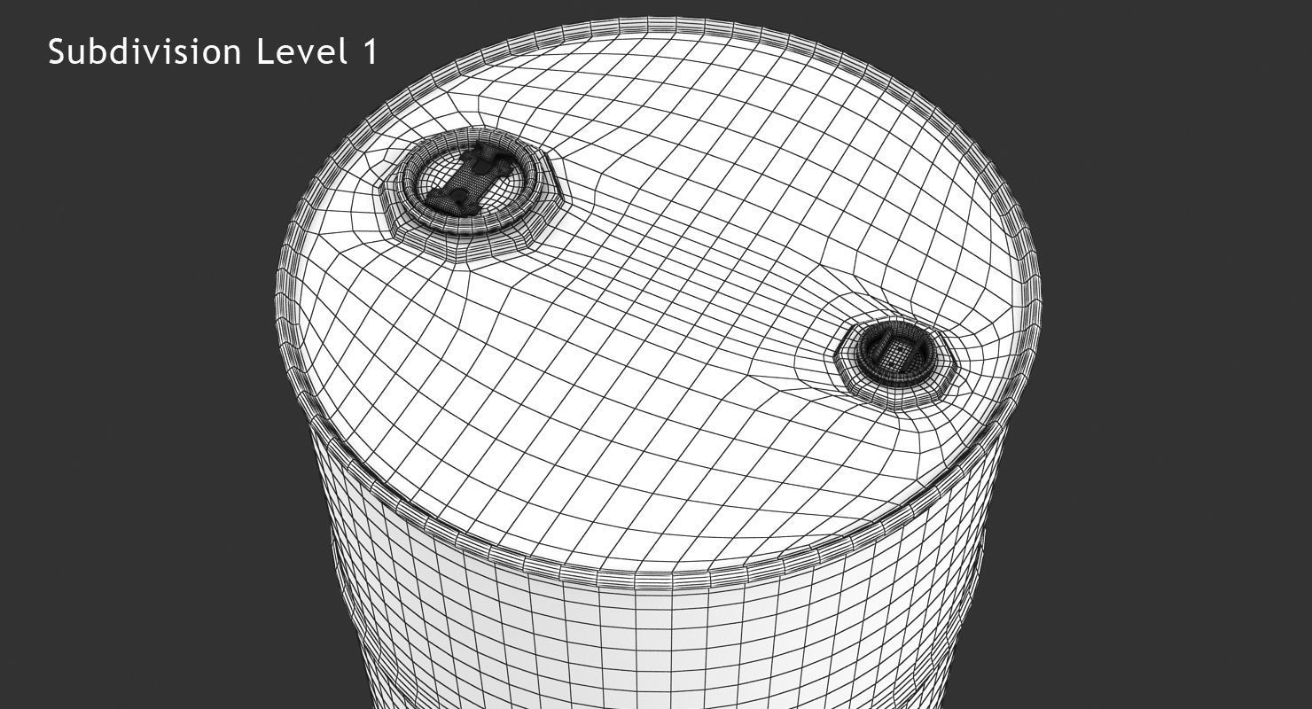 Oil Barrel Low-poly 3D model_12