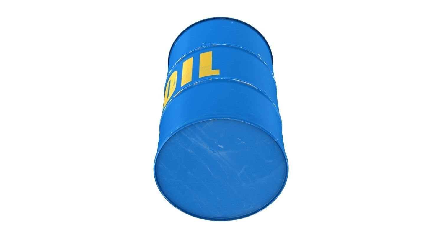 Oil Barrel Low-poly 3D model_6