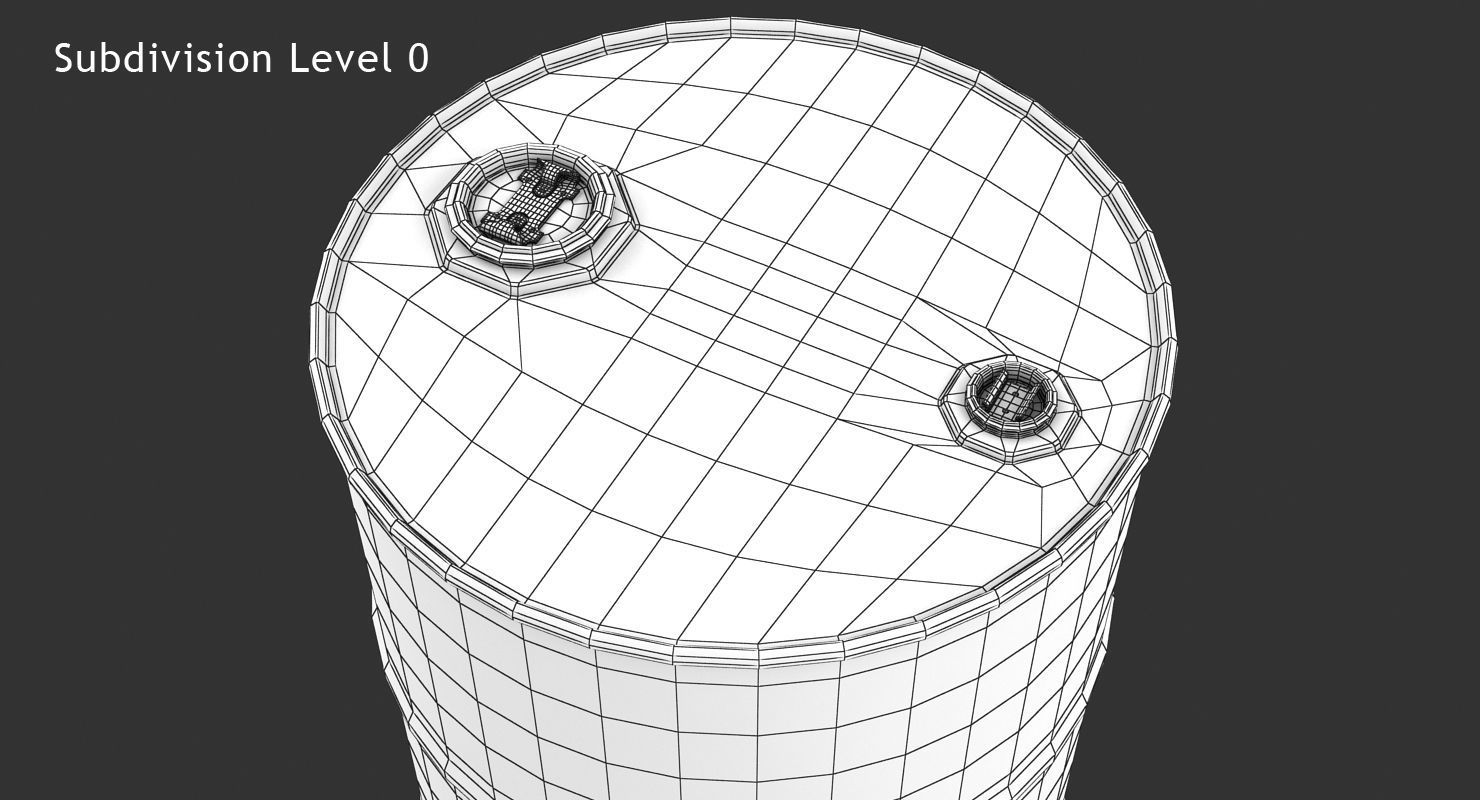 Oil Barrel Low-poly 3D model_11