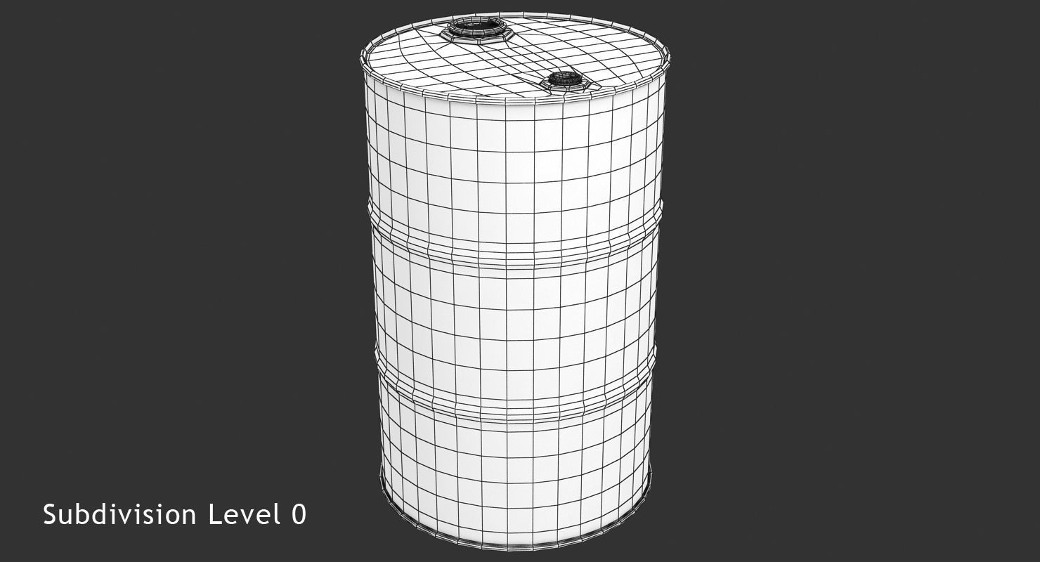 Oil Barrel Low-poly 3D model_9