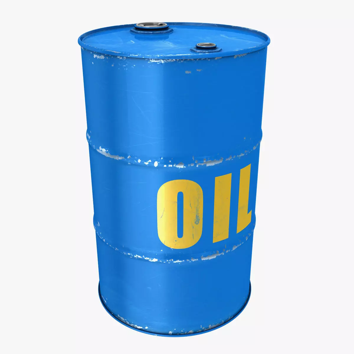 Oil Barrel Low-poly 3D model_0