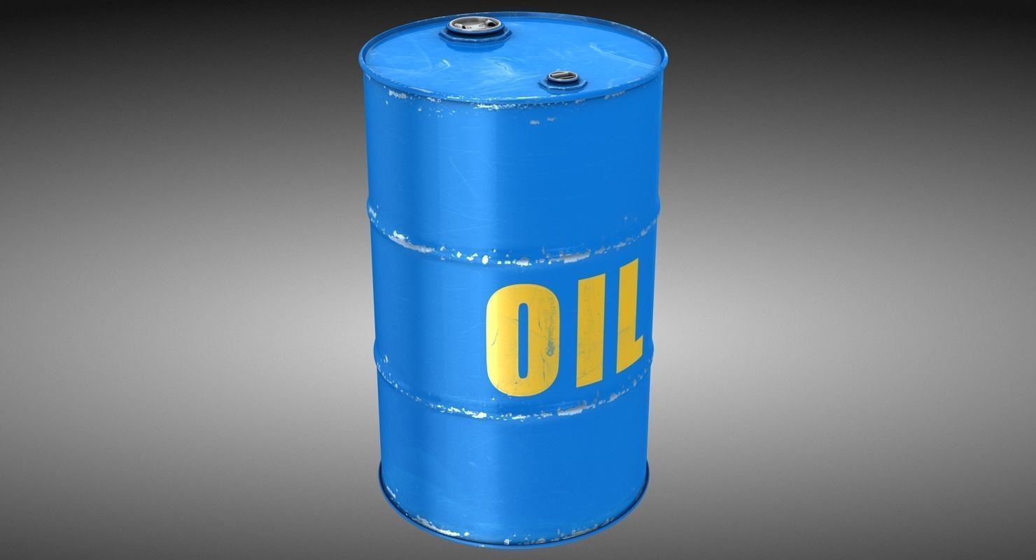 Oil Barrel Low-poly 3D model_2