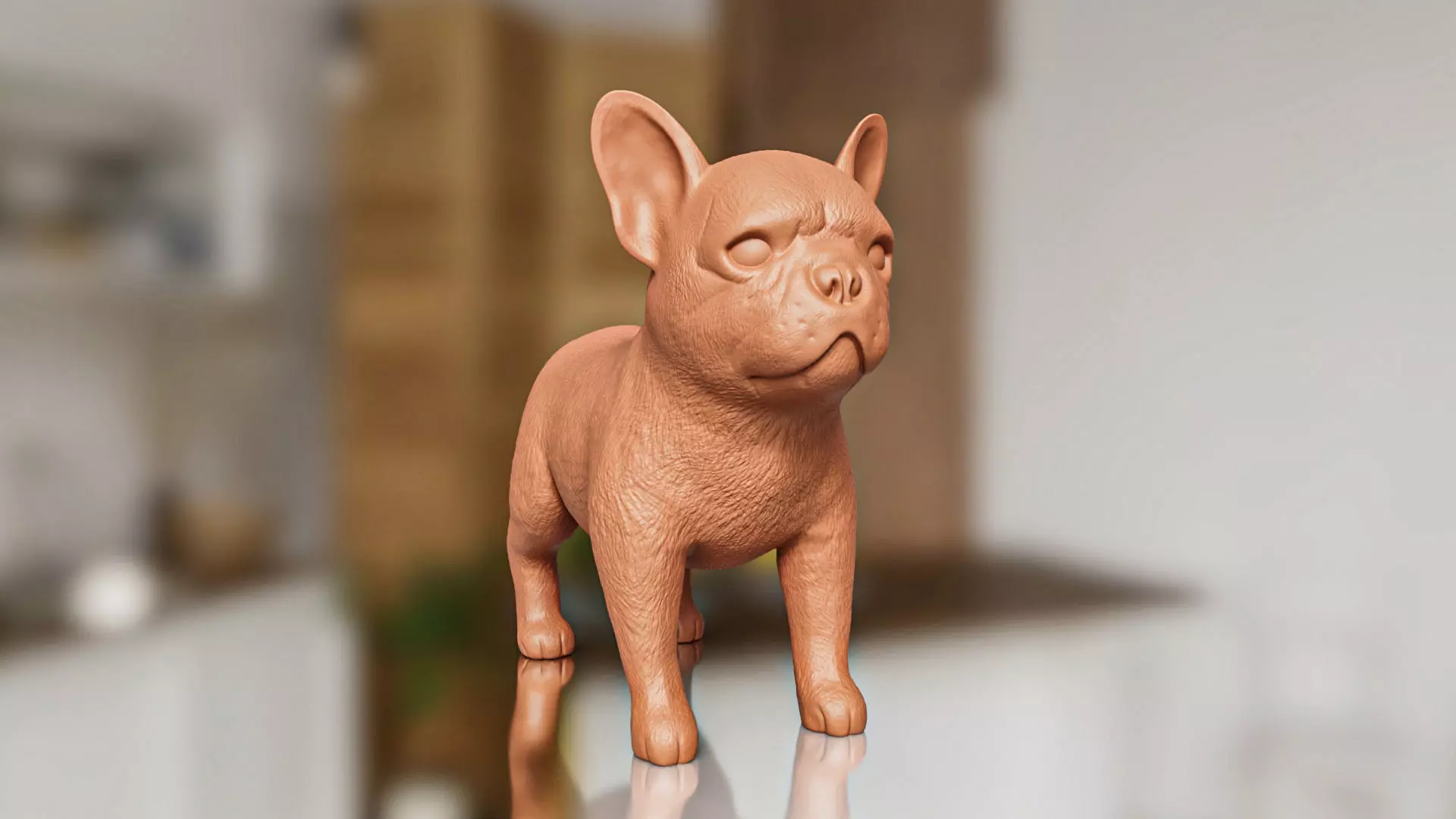 French Bulldog Puppy Sculpture STL Realistic Toy Version 3D print model_0