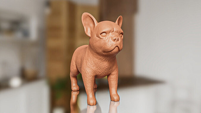 French Bulldog Puppy Sculpture STL Realistic Toy Version 3D print model