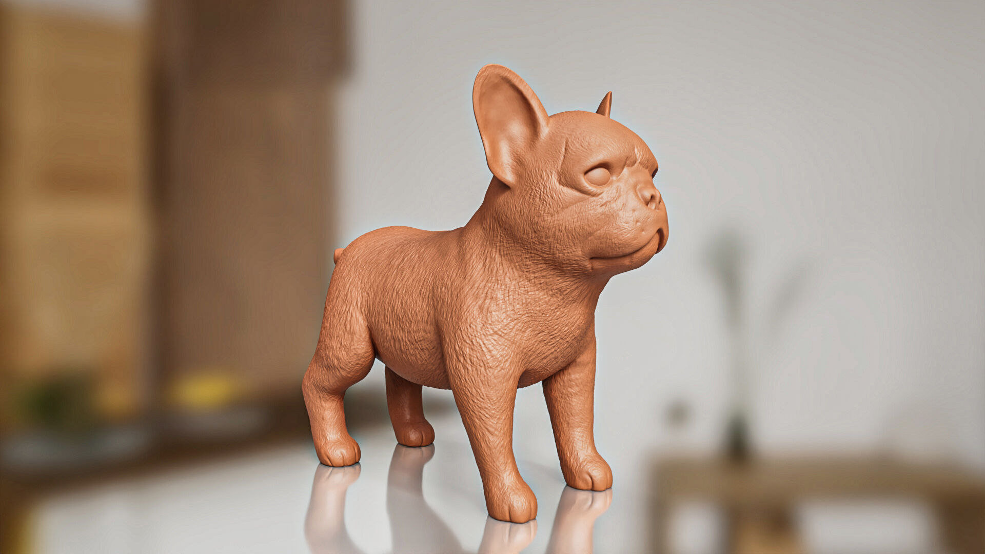 French Bulldog Puppy Sculpture STL Realistic Toy Version 3D print model_1
