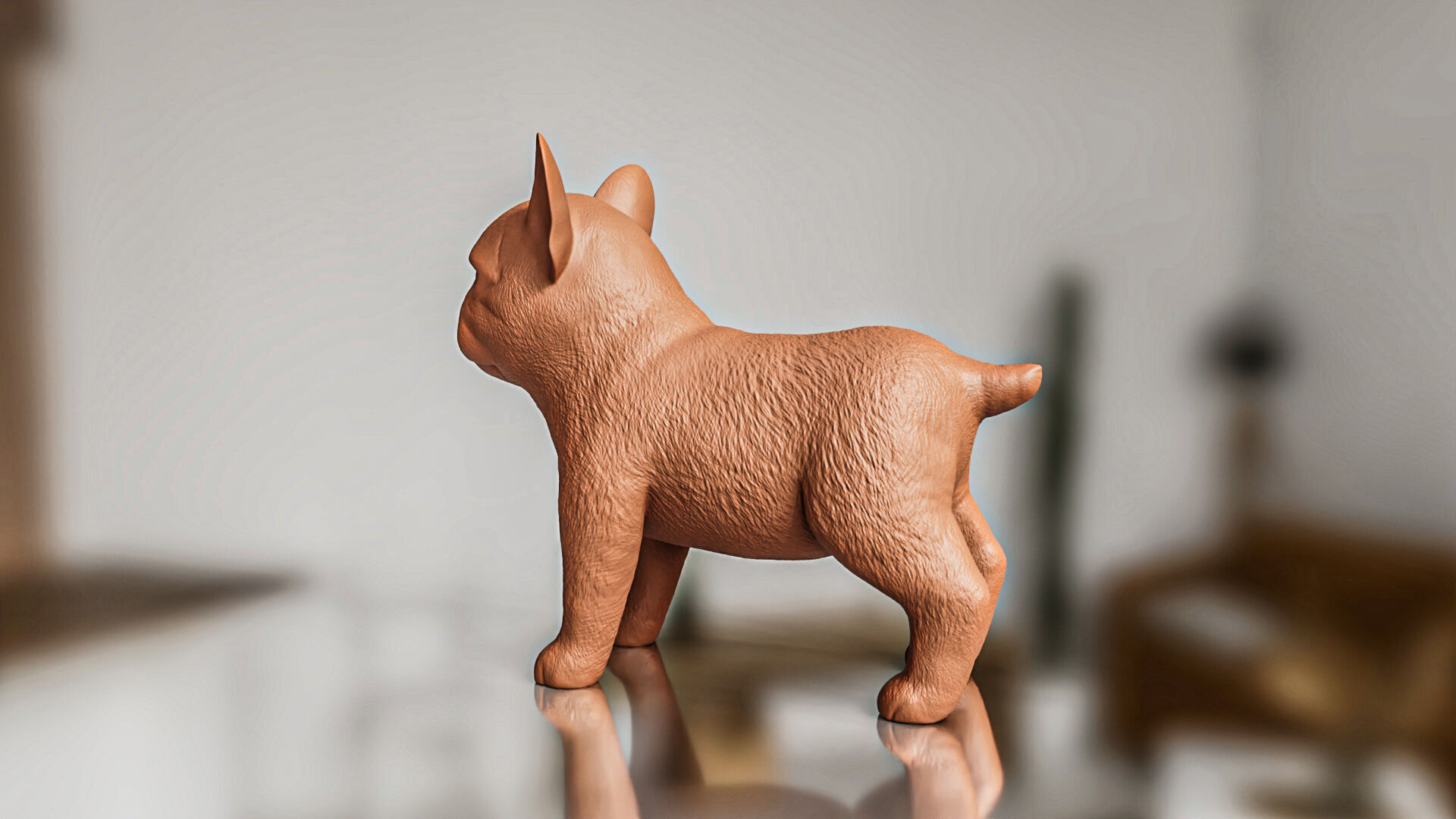 French Bulldog Puppy Sculpture STL Realistic Toy Version 3D print model_4