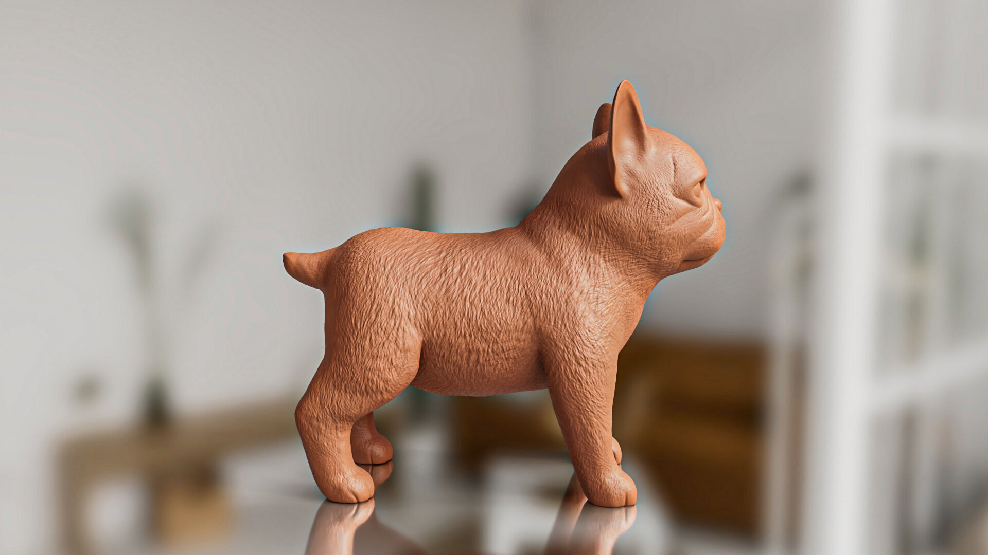 French Bulldog Puppy Sculpture STL Realistic Toy Version 3D print model_2
