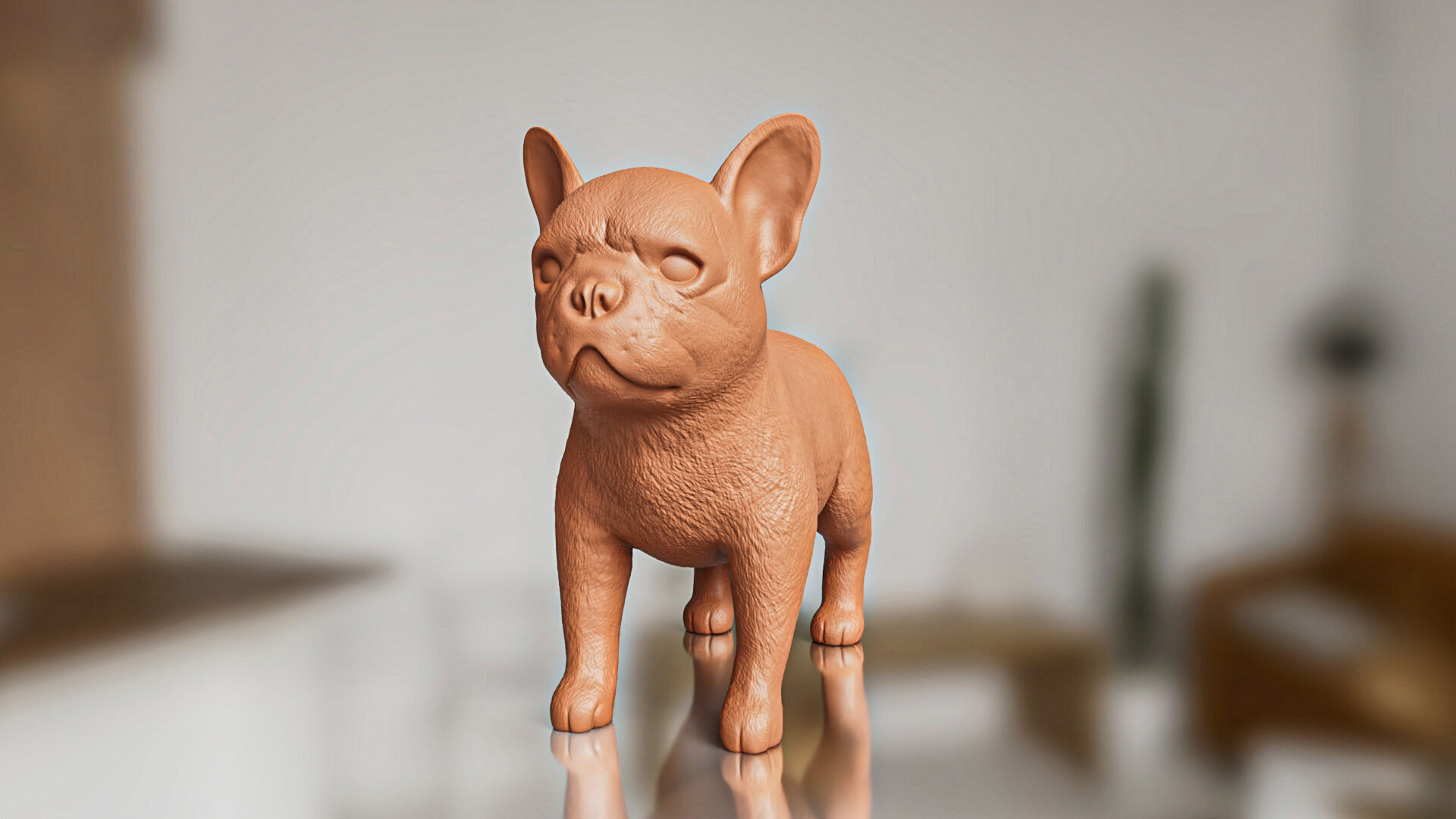 French Bulldog Puppy Sculpture STL Realistic Toy Version 3D print model_5