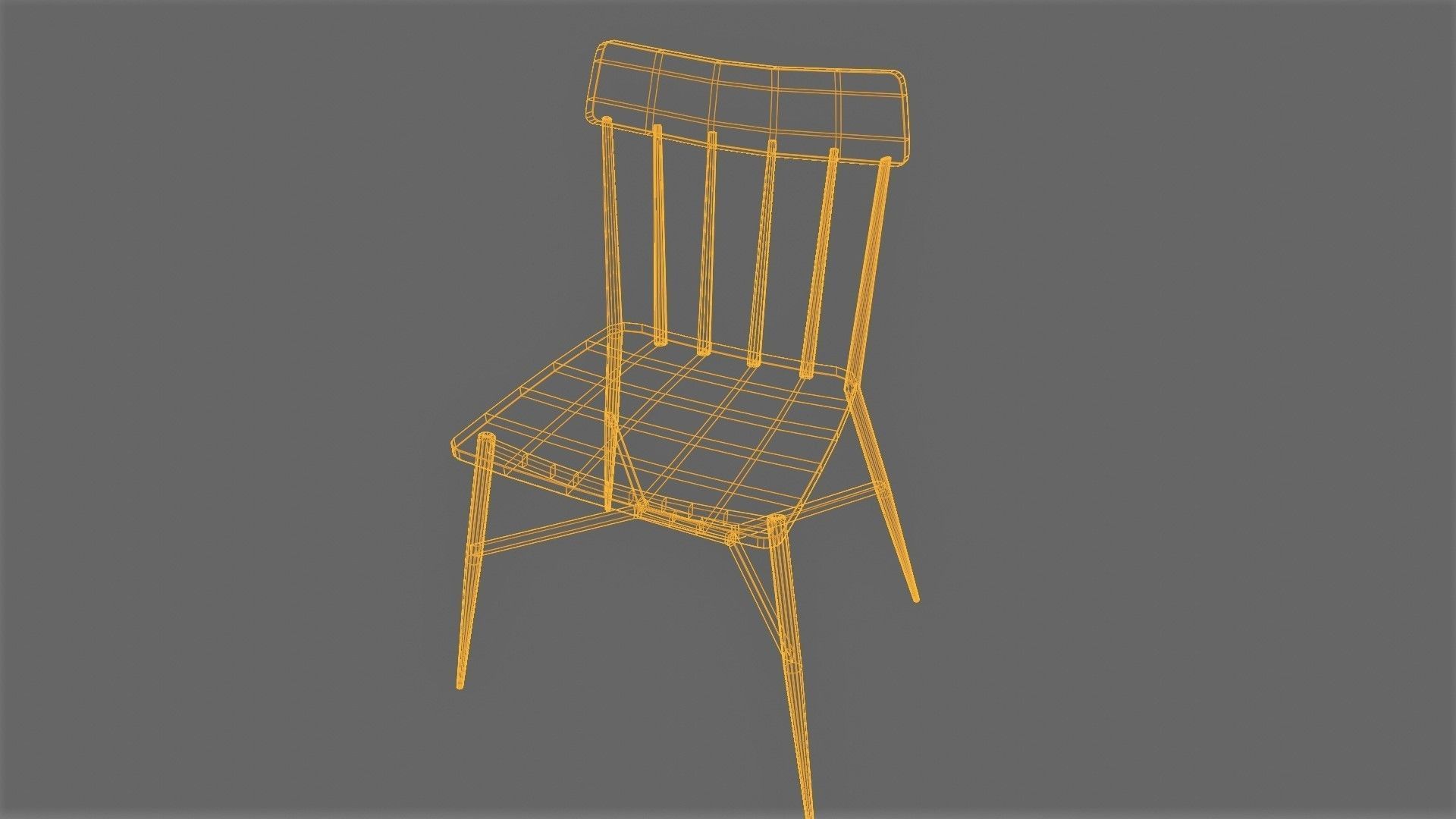 Side Chair 3D Model Low-poly 3D model_4