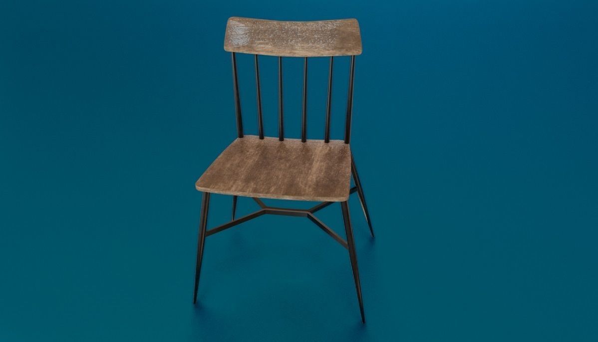 Side Chair 3D Model Low-poly 3D model_13