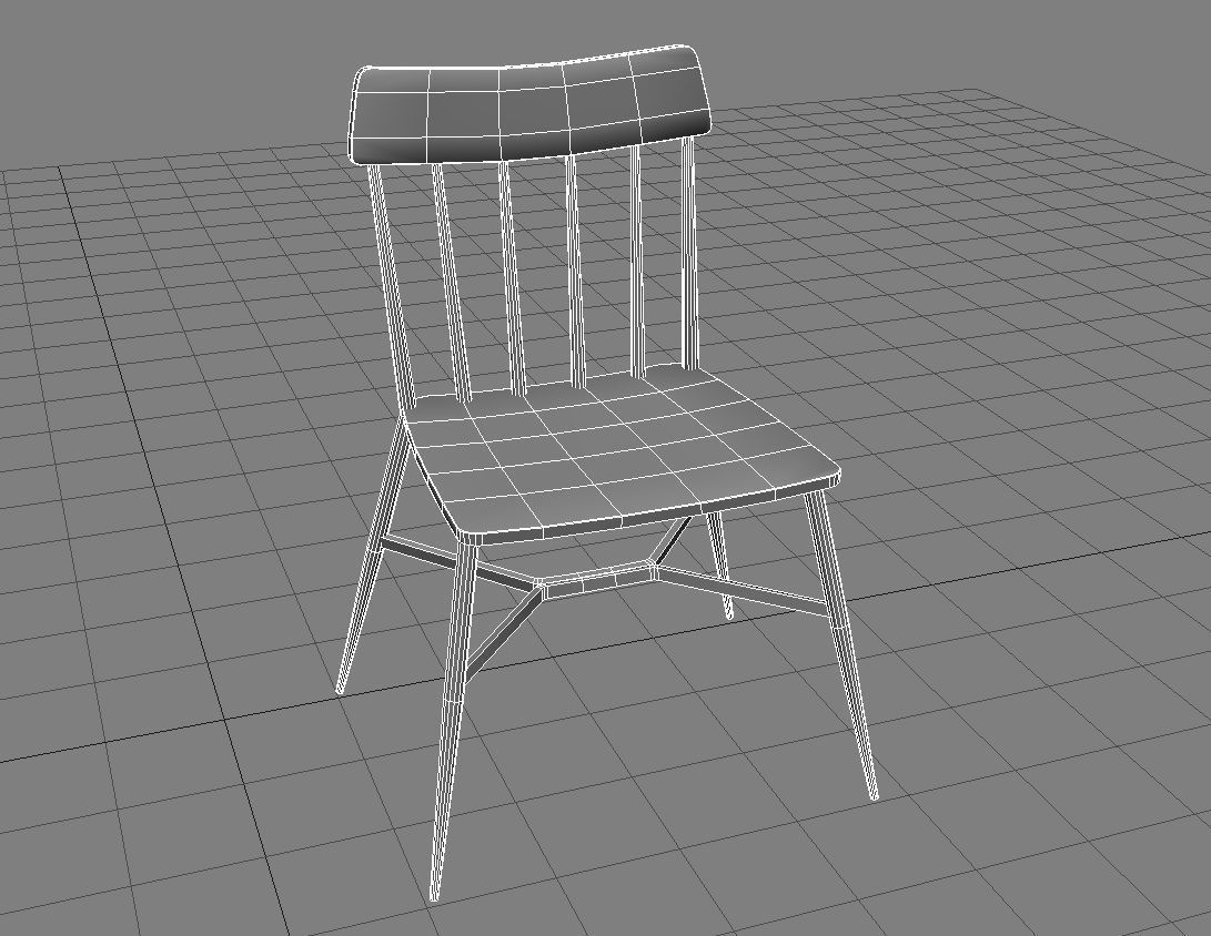 Side Chair 3D Model Low-poly 3D model_8