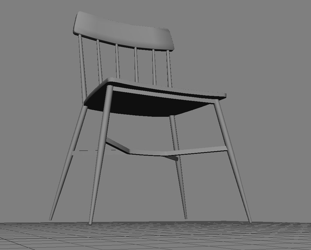 Side Chair 3D Model Low-poly 3D model_12