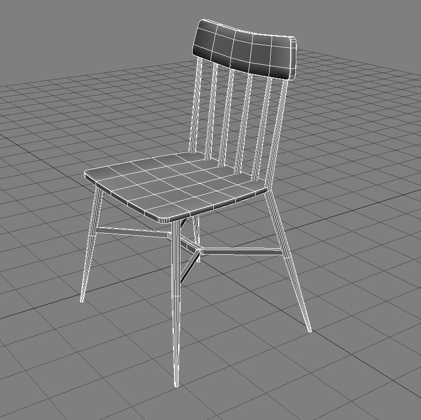 Side Chair 3D Model Low-poly 3D model_11