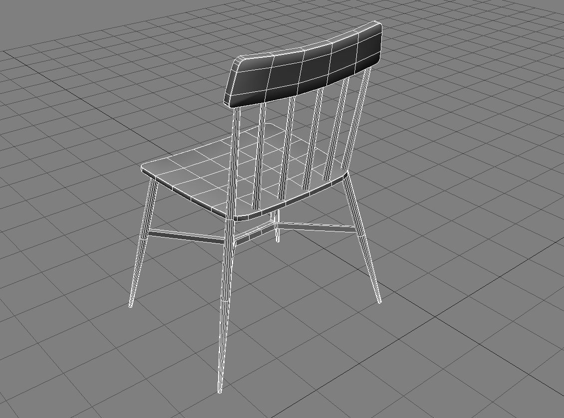 Side Chair 3D Model Low-poly 3D model_9
