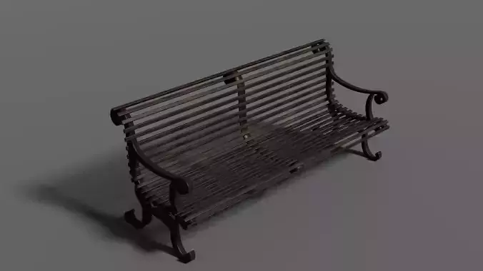 Realistic Fancy Park Bench 