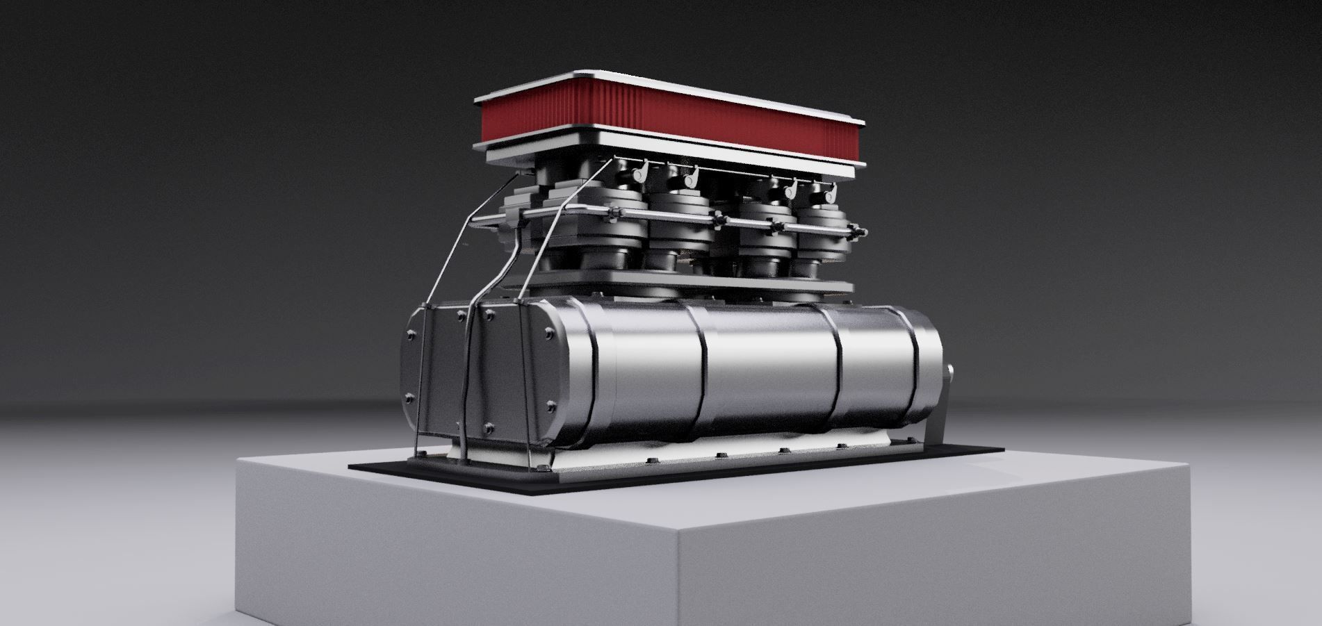 Supercharger type E Low-poly 3D model_5