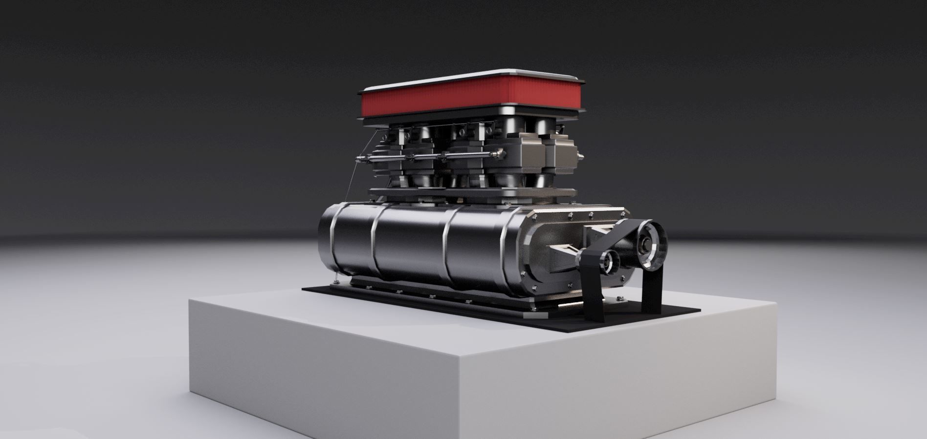Supercharger type E Low-poly 3D model_1